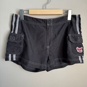 Body Code‎ Vintage Y2K Women's Size 7 Cargo Shorts Black Free Spirt Hybrid Beach